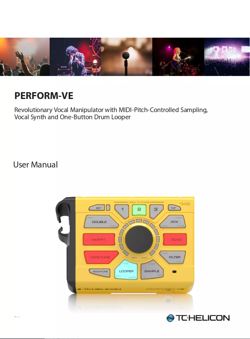 Page 1 de la notice Manuel utilisateur TC Helicon Perform-VE