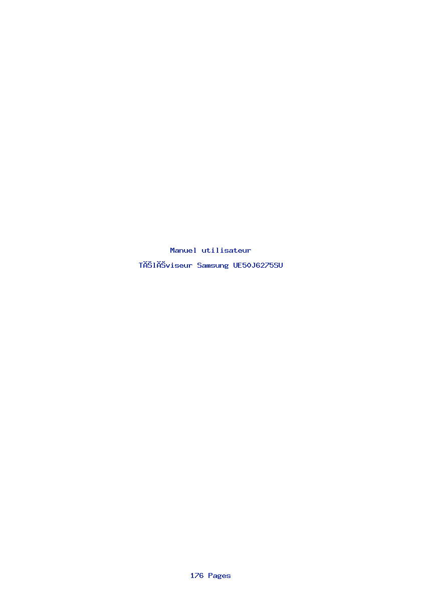 Page 1 de la notice Manuel utilisateur Samsung UE50J6275SU