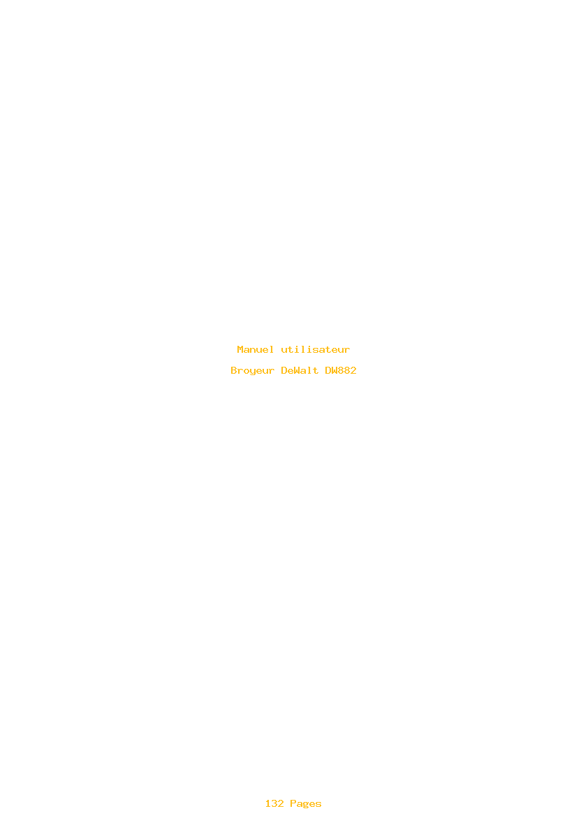 Page 1 de la notice Manuel utilisateur DeWalt DW882