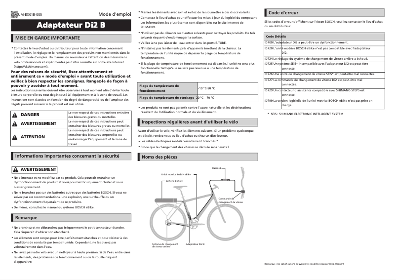 Página 1 del manual Manual de usuario Shimano EW-EX010