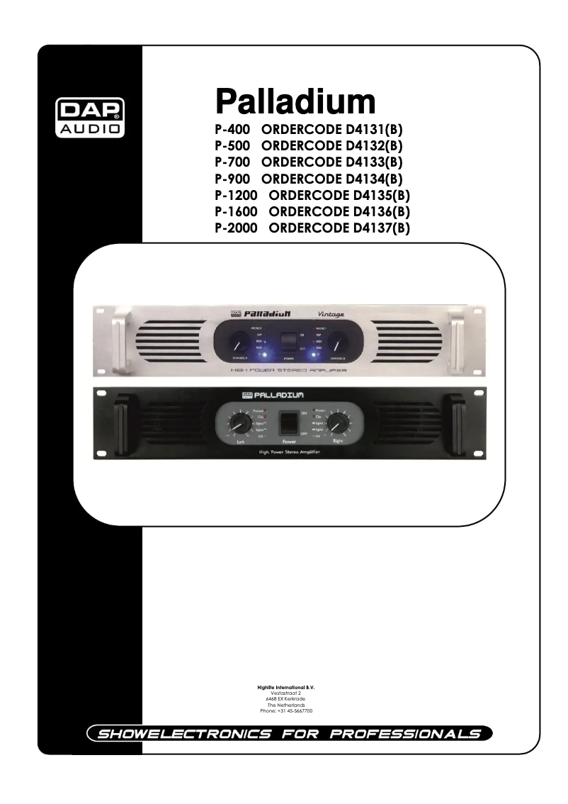 Page 1 of the manual User Manual DAP-Audio P-1200
