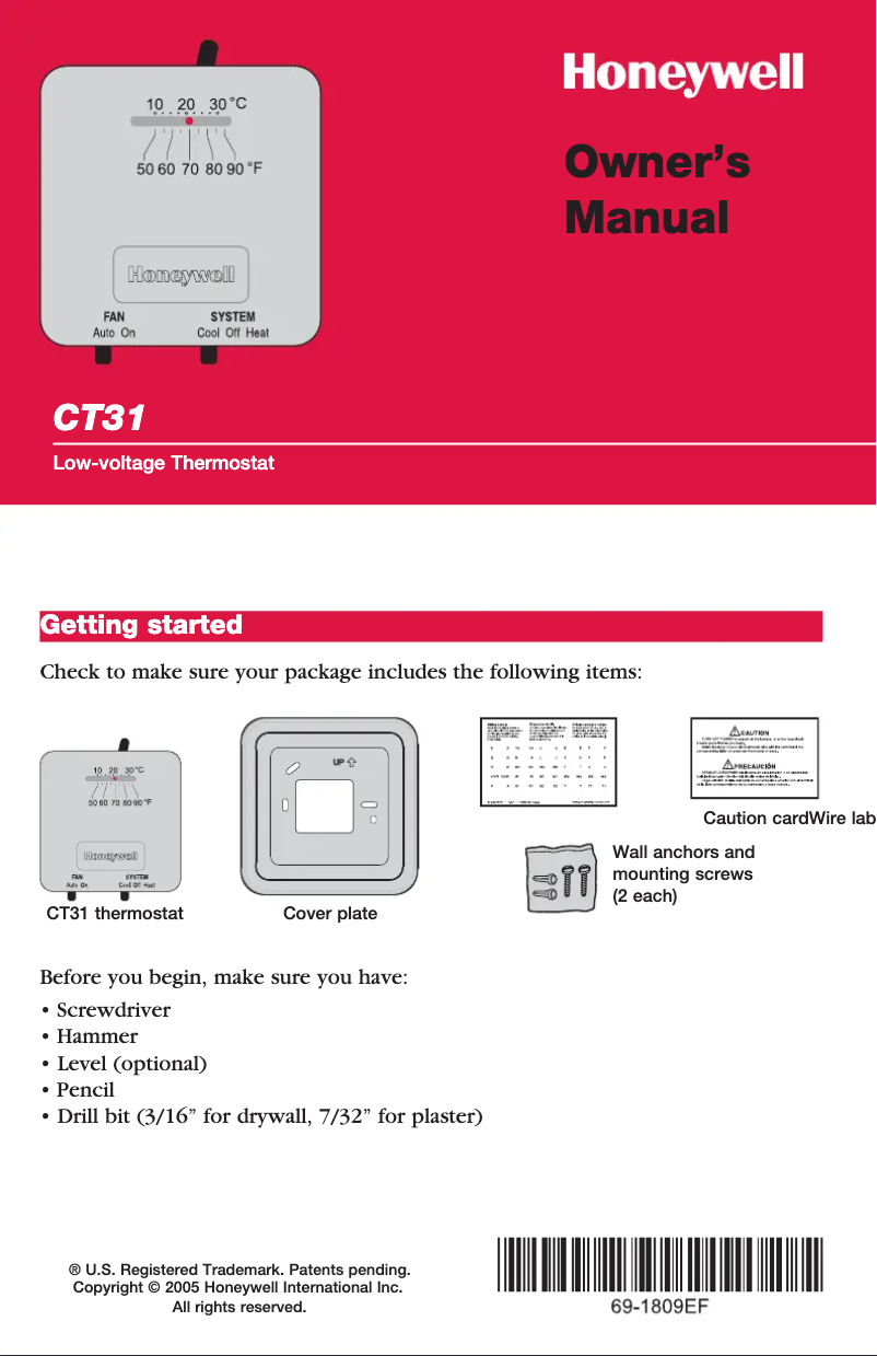 Image de la première page du manuel de l'appareil CT31