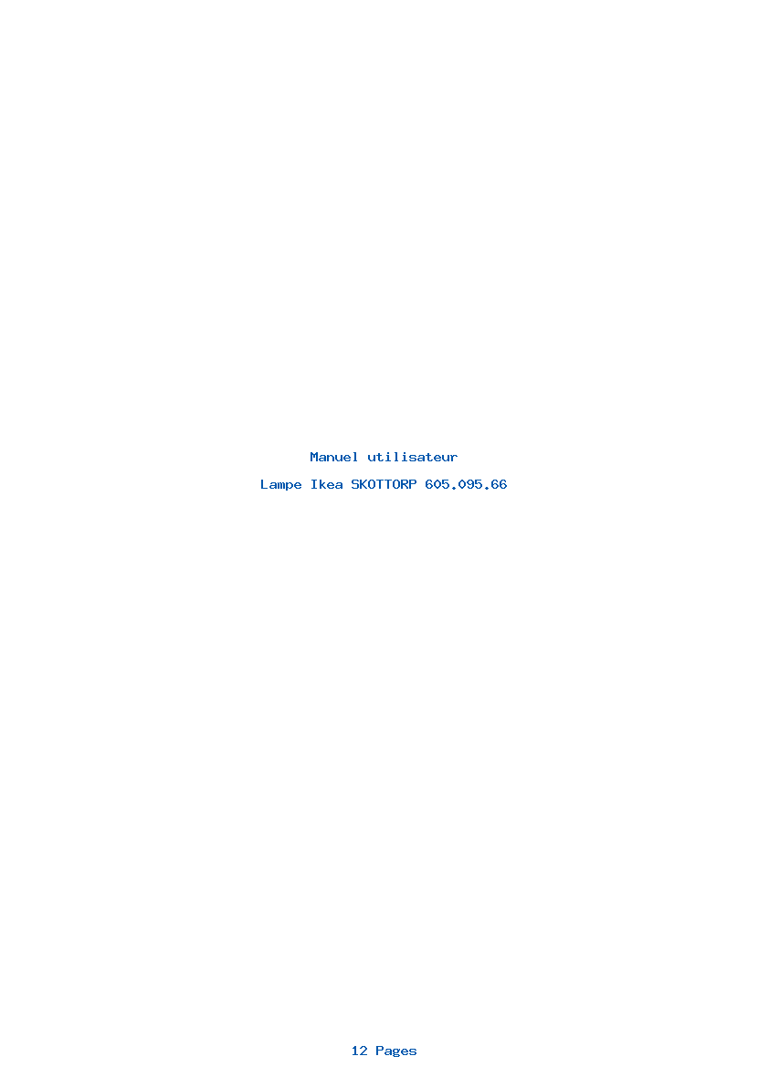 Page 1 de la notice Manuel utilisateur Ikea SKOTTORP 605.095.66