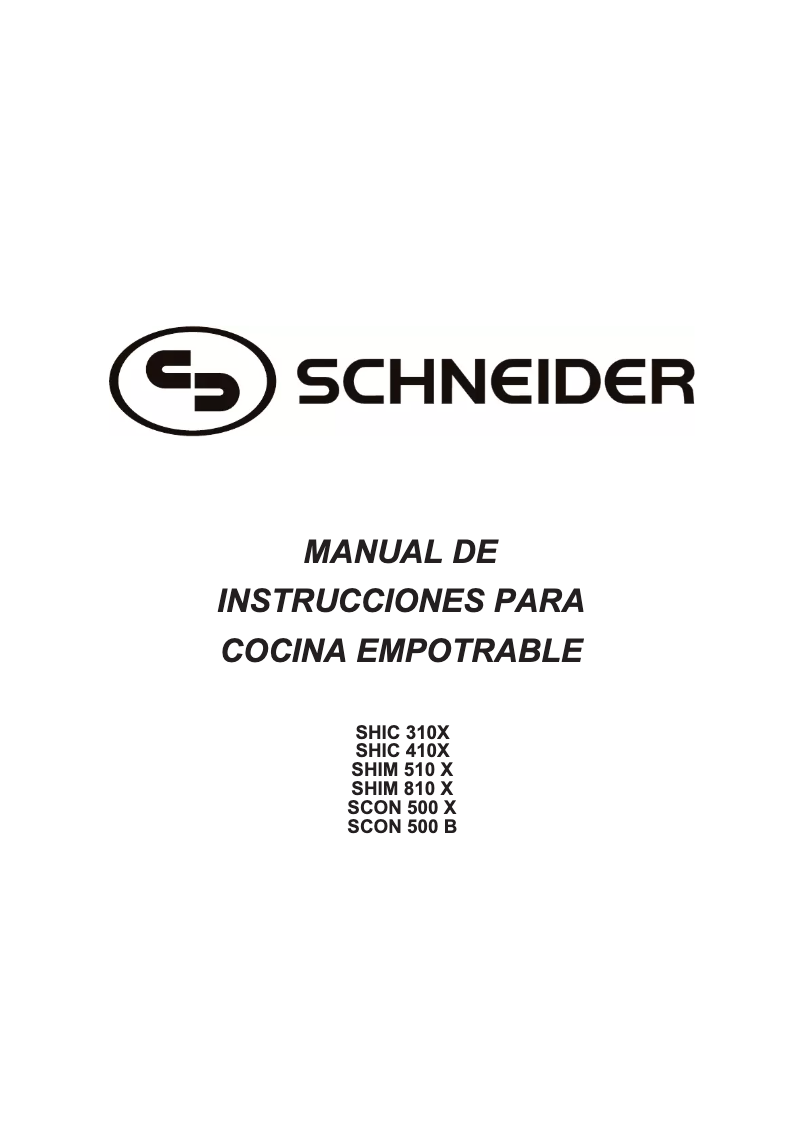 Page 1 de la notice Manuel utilisateur Schneider SHIC 310X