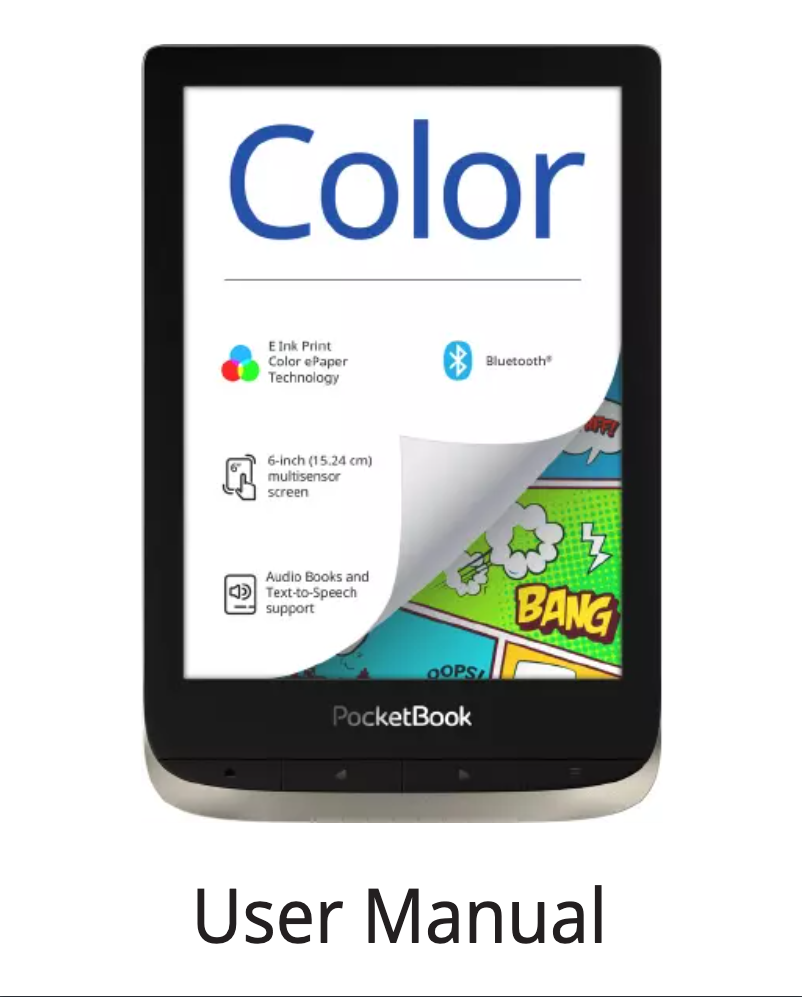 Page 1 de la notice Manuel utilisateur PocketBook Color