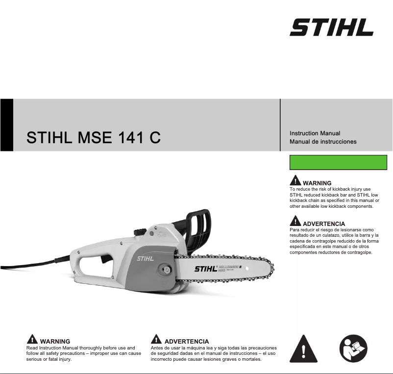 Page 1 de la notice Manuel utilisateur Stihl MSE 141 C-Q