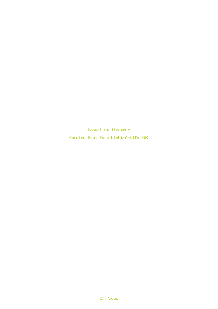 Page 1 de la notice Manuel utilisateur Goal Zero Light-A-Life 350