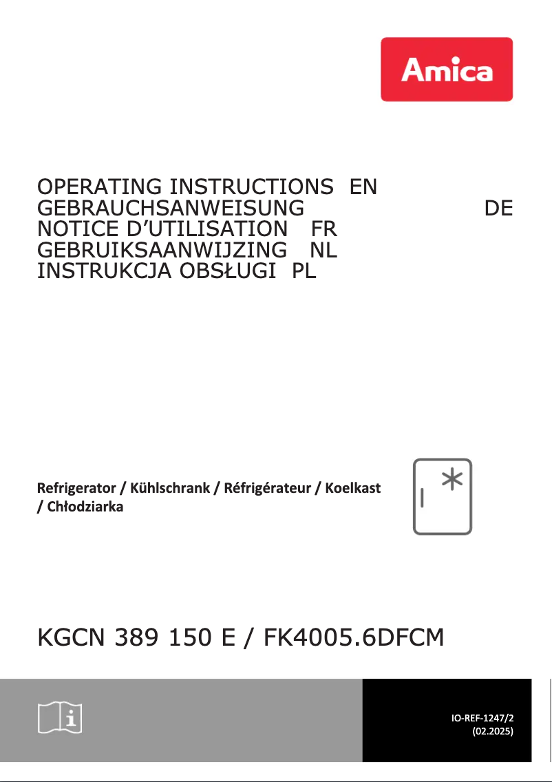 Page 1 de la notice Manuel utilisateur Amica KGCN 389 150 E