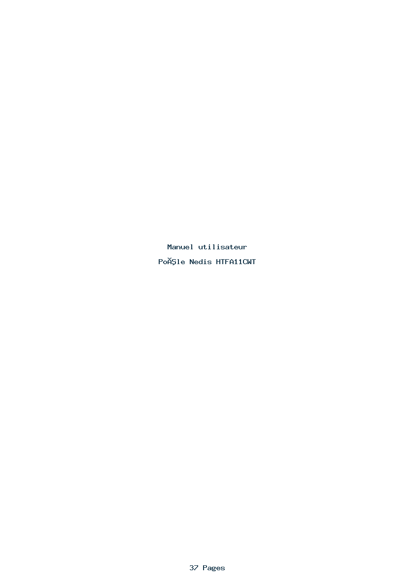 Page 1 de la notice Manuel utilisateur Nedis HTFA11CWT