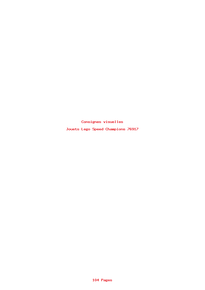 Page 1 de la notice Consignes visuelles Lego Speed Champions 76917