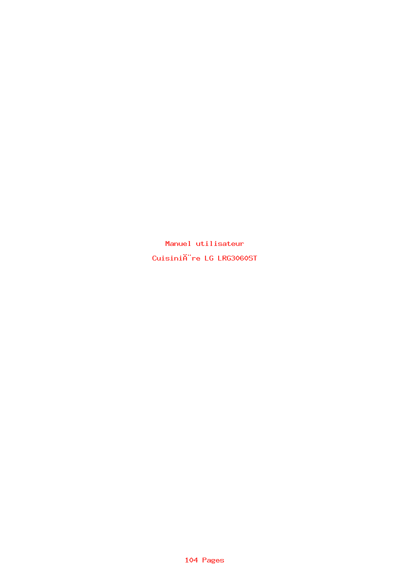 Page 1 de la notice Manuel utilisateur LG LRG3060ST