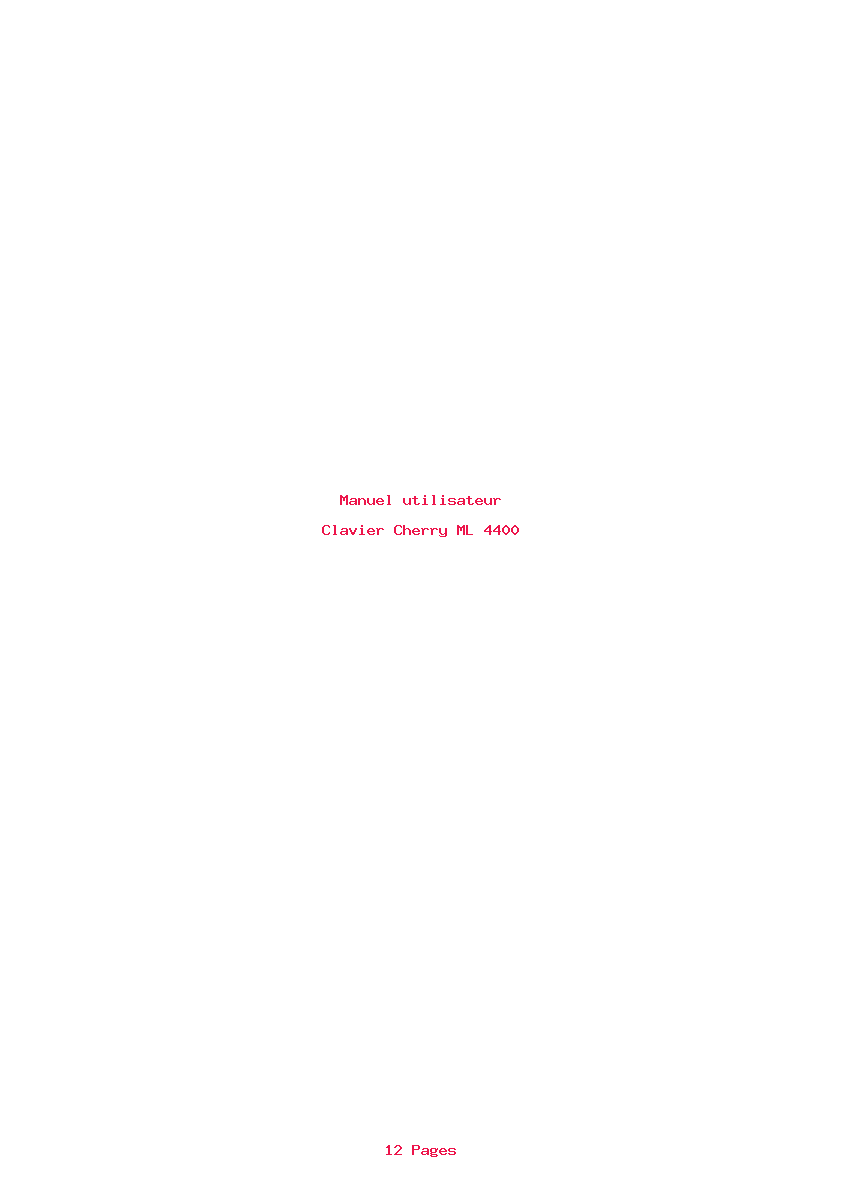 Page 1 de la notice Manuel utilisateur Cherry ML 4400