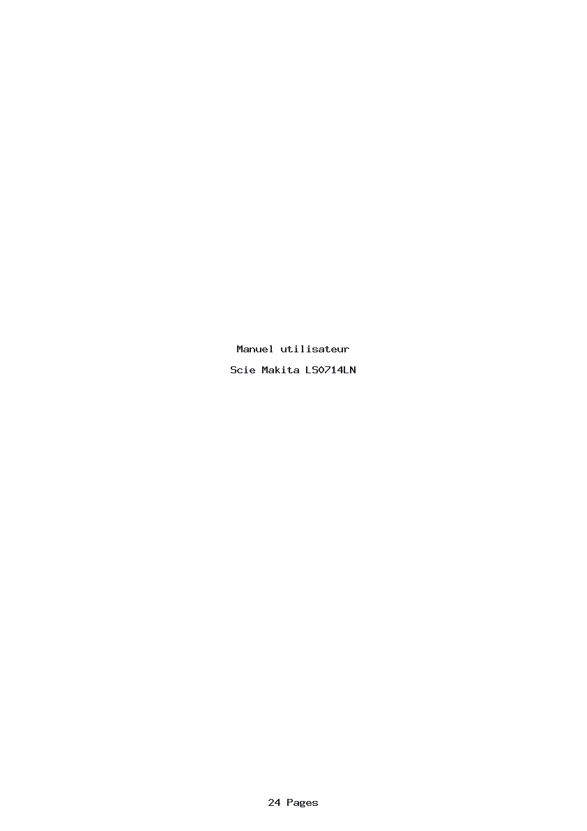 Page 1 de la notice Manuel utilisateur Makita LS0714LN