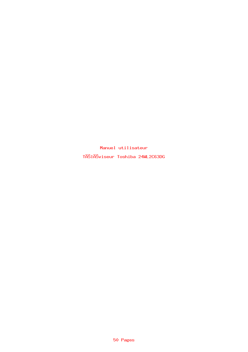 Page 1 de la notice Manuel utilisateur Toshiba 24WL2C63DG