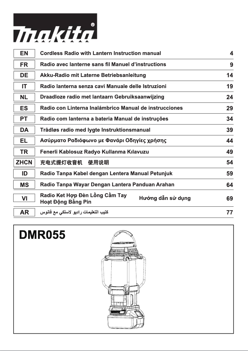 Page 1 de la notice Manuel utilisateur Makita DMR055