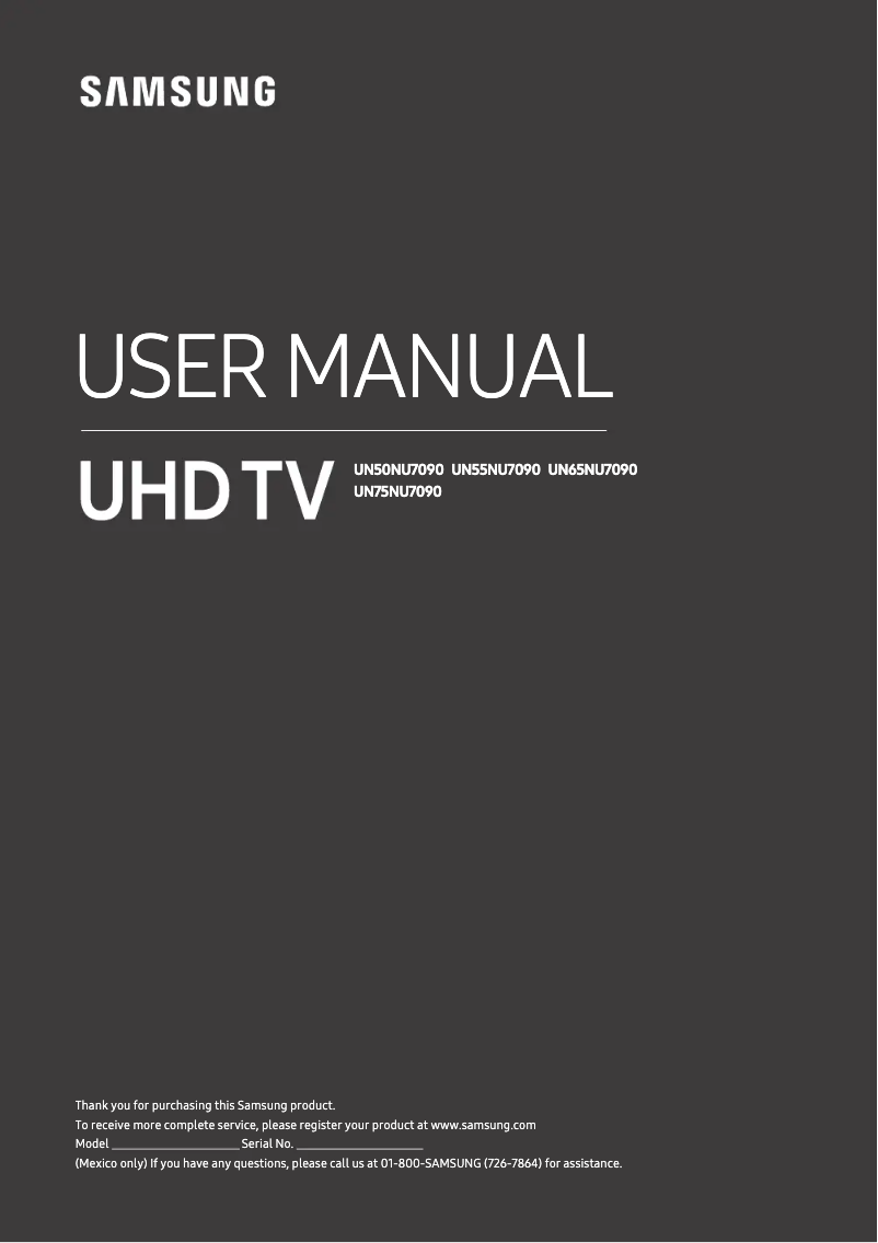 Página 1 del manual Manual de usuario Samsung UN75NU7090F
