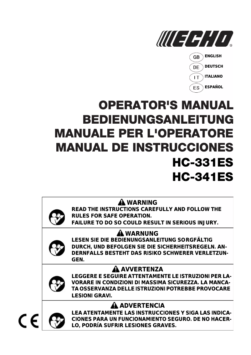 Page 1 de la notice Manuel utilisateur Echo HC-331ES