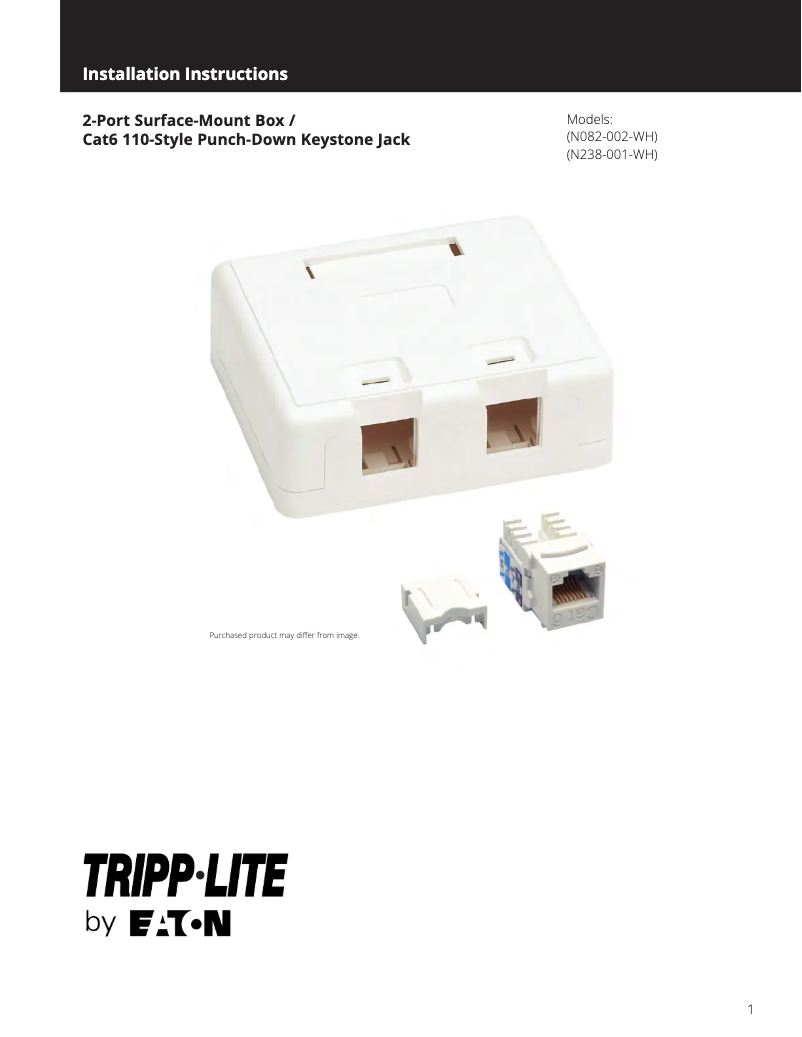 Page 1 de la notice Manuel utilisateur Tripp Lite N082-002-WH