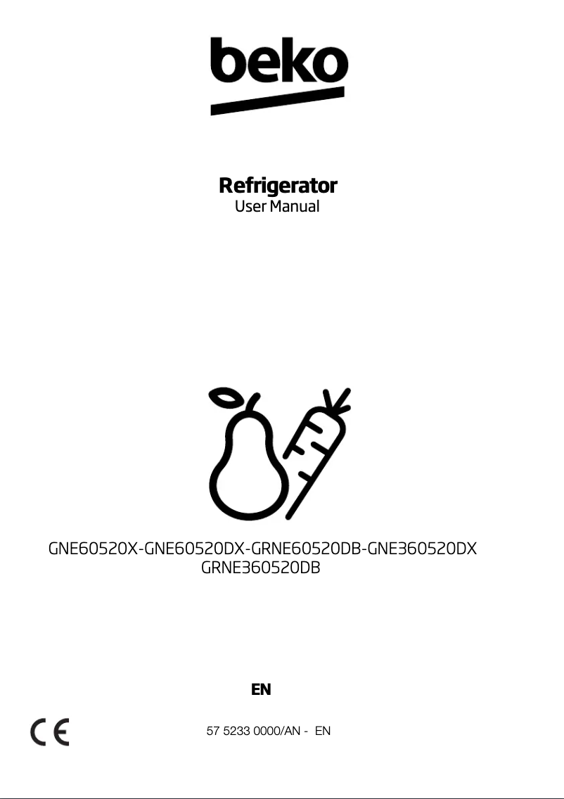 Page 1 de la notice Manuel utilisateur Beko GRNE360520D