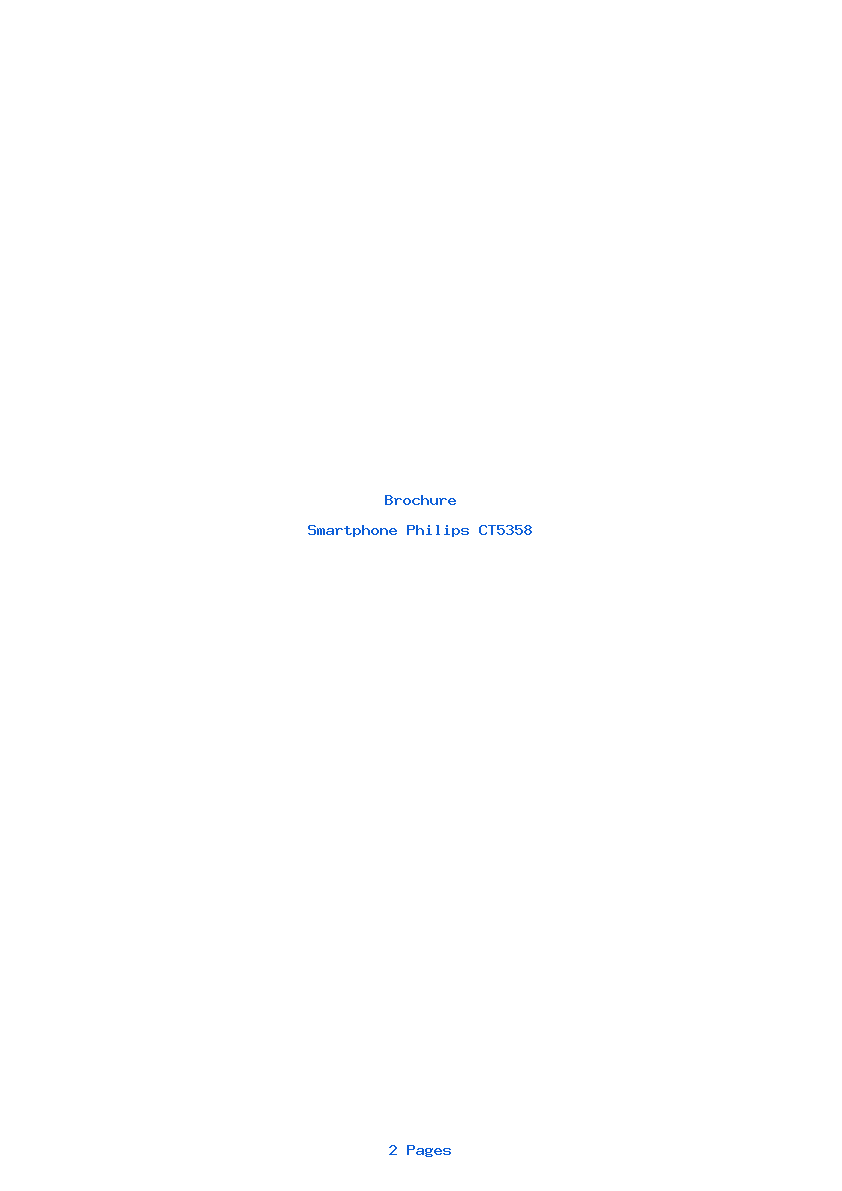 Page 1 de la notice Brochure Philips CT5358