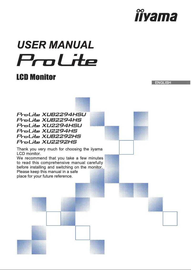 Page 1 de la notice Manuel utilisateur Iiyama ProLite XUB2294HSU