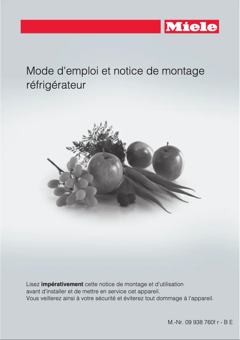 Page 1 de la notice Manuel utilisateur Miele K 35472 ID