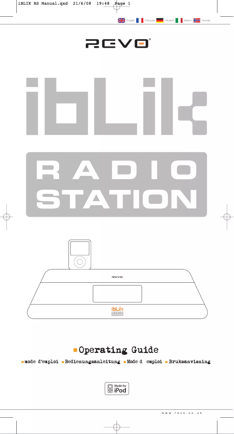 Page 1 de la notice Manuel utilisateur REVO Iblik Wi-Fi