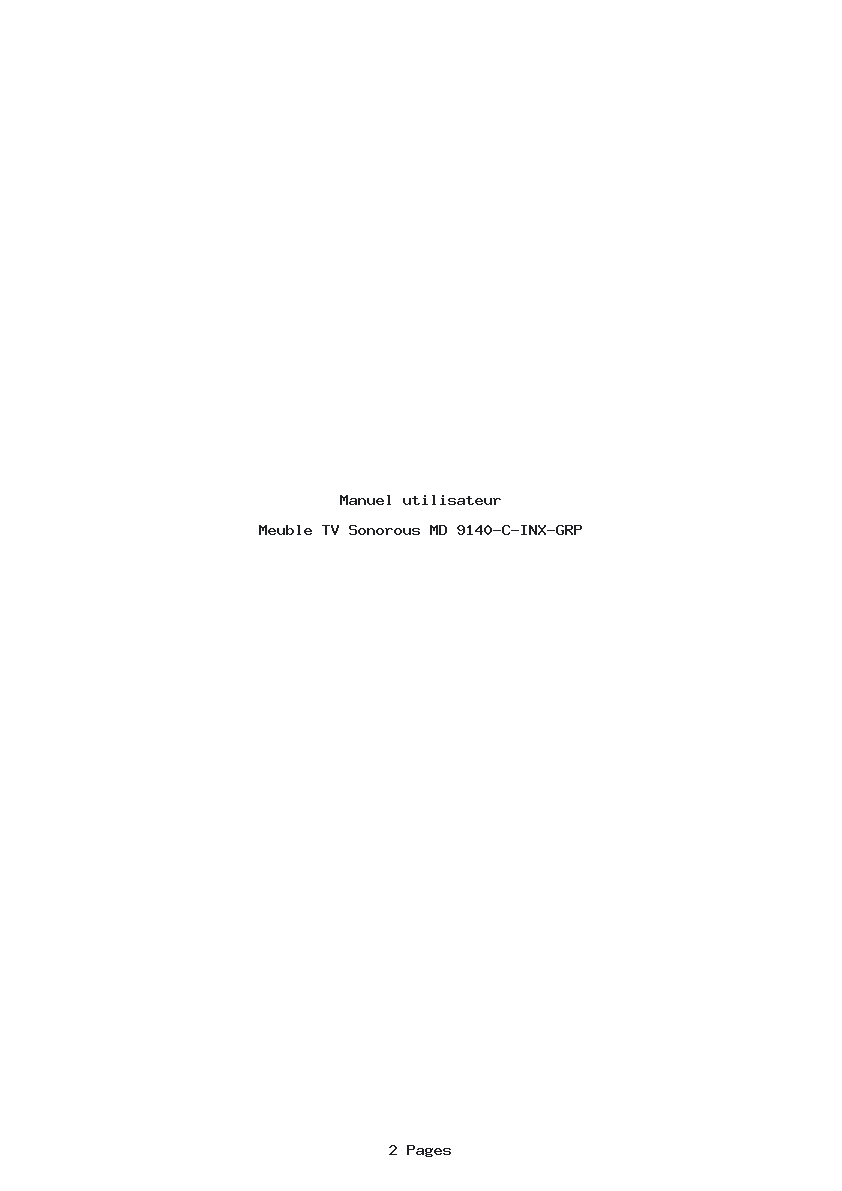 Page 1 de la notice Manuel utilisateur Sonorous MD 9140-C-INX-GRP