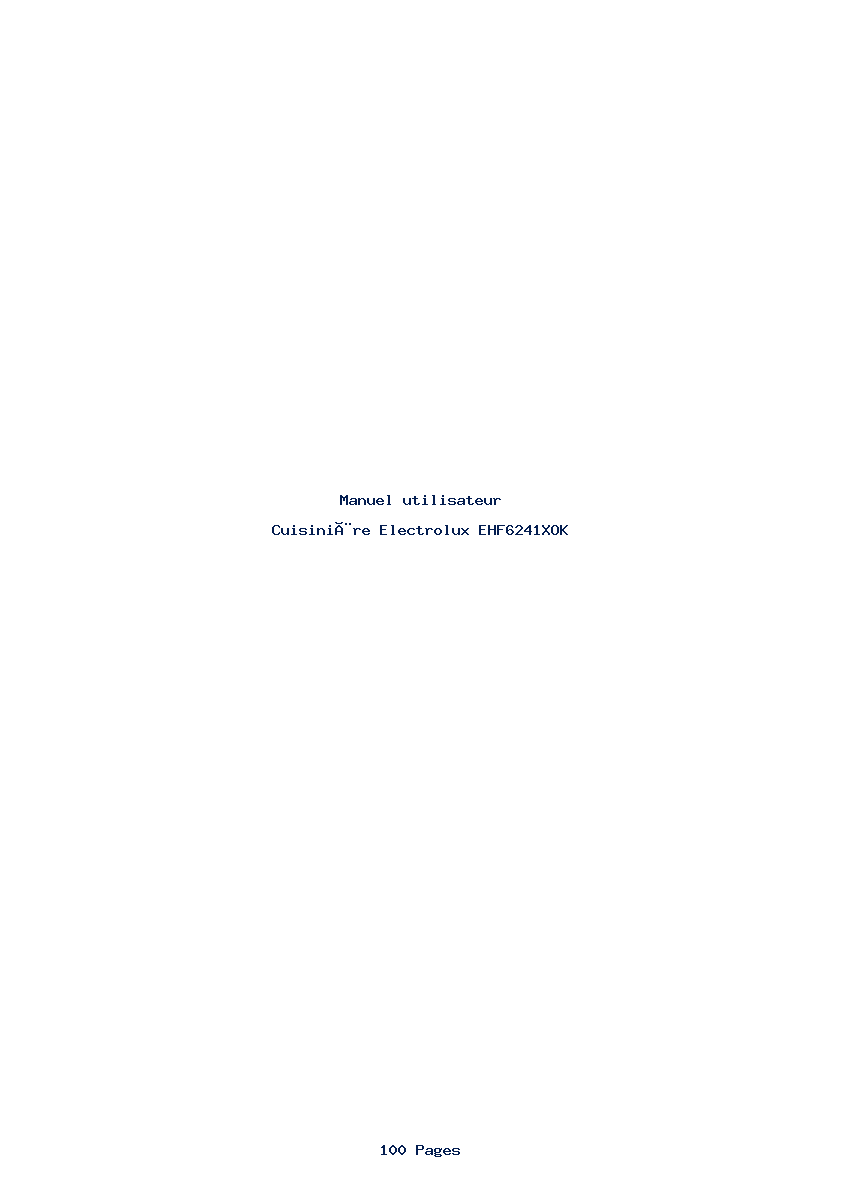 Page 1 de la notice Manuel utilisateur Electrolux EHF6241XOK