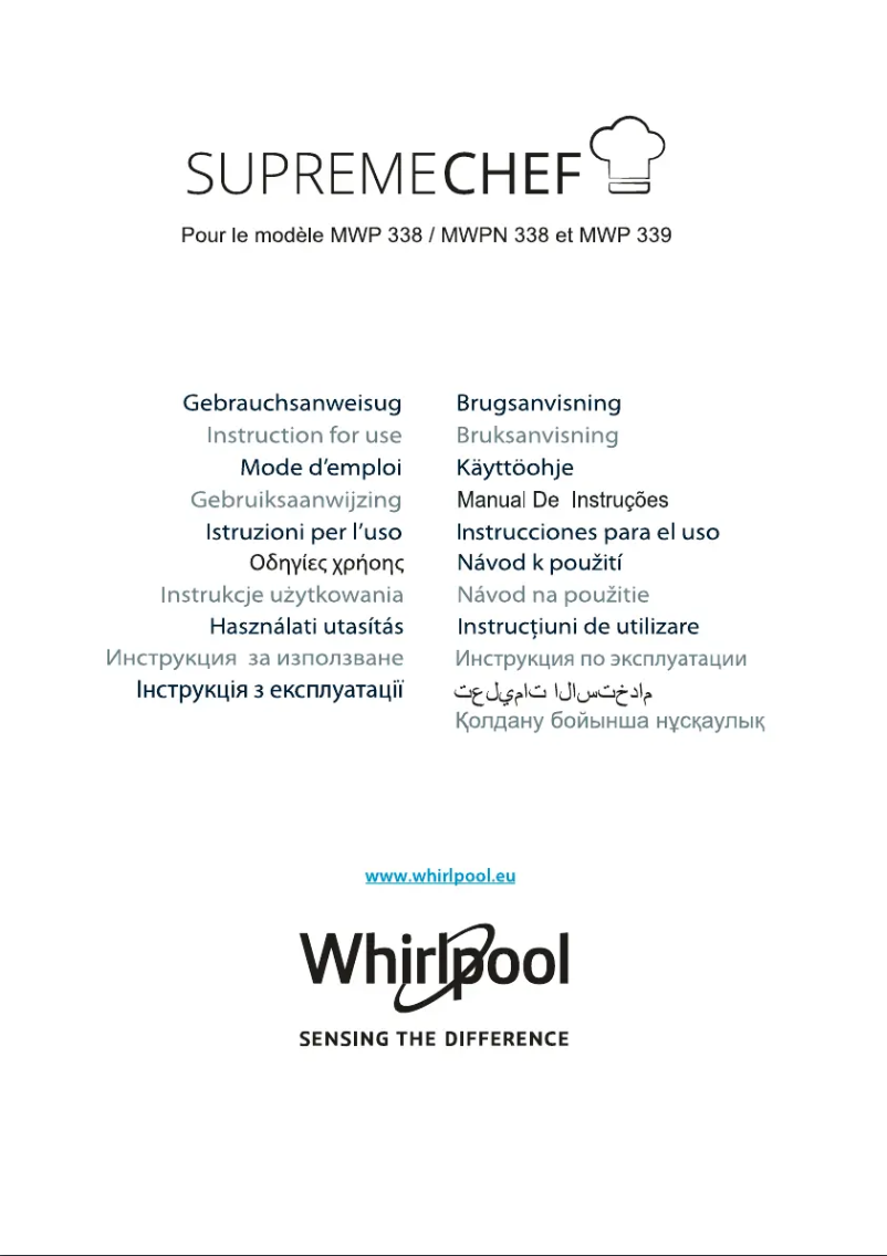 Page 1 de la notice Manuel utilisateur Whirlpool MWPN 338