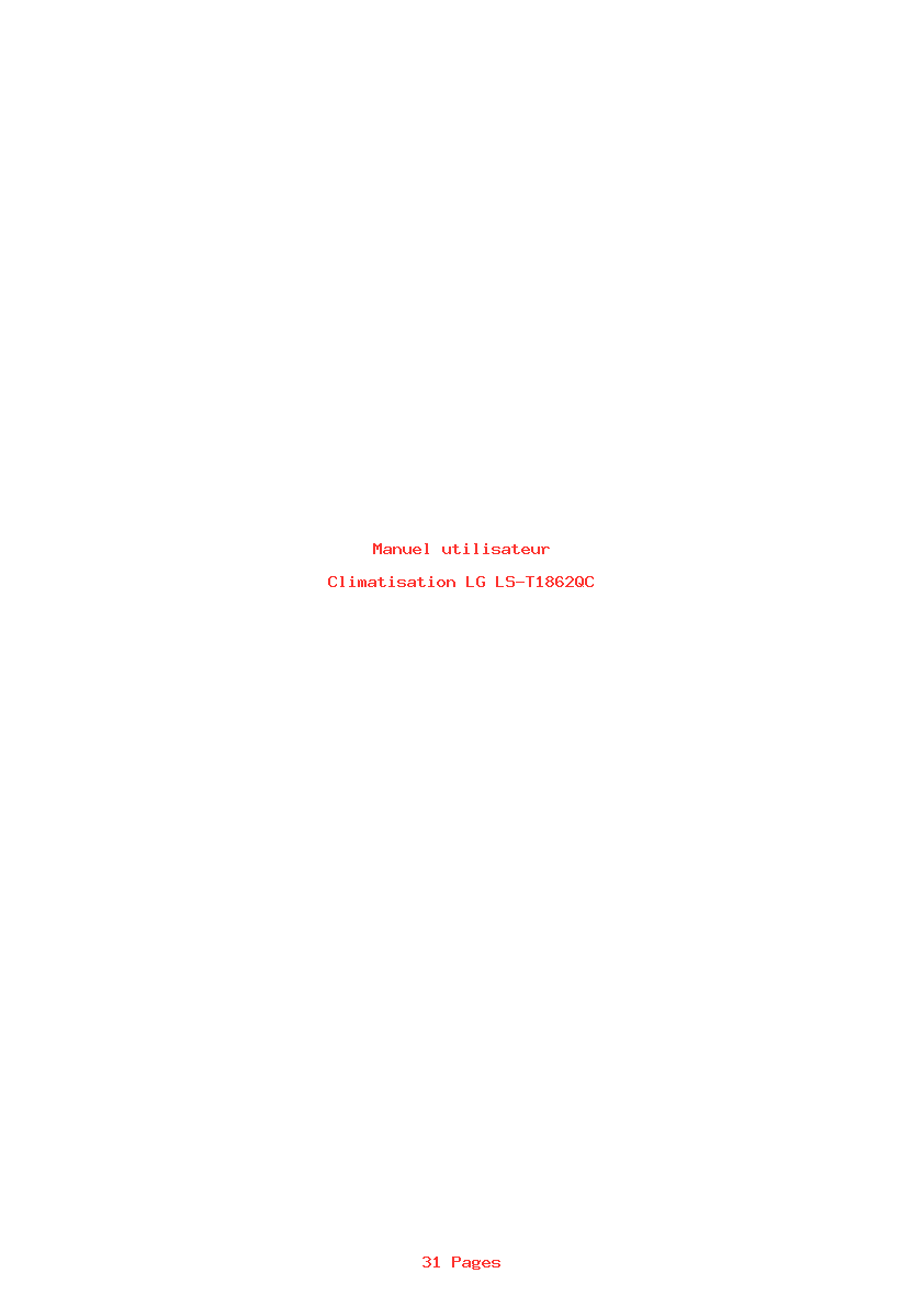 Page 1 de la notice Manuel utilisateur LG LS-T1862QC