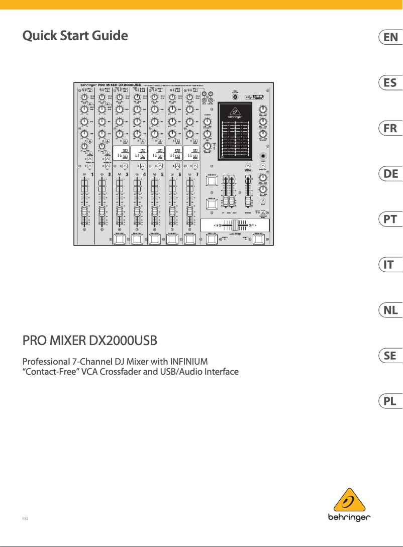 Page 1 de la notice Guide de démarrage rapide Behringer DX2000USB