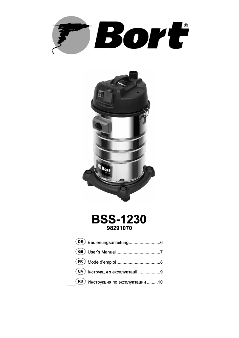 Page 1 de la notice Manuel utilisateur Bort BSS-1230