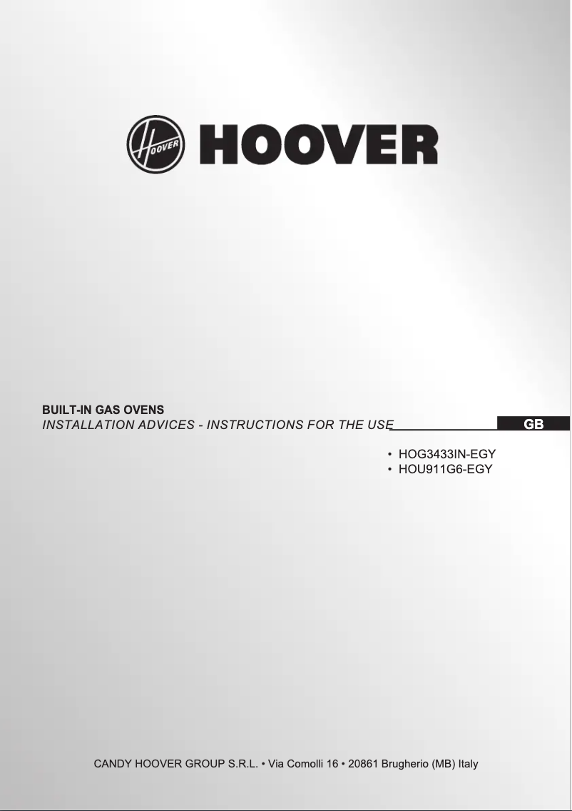 Página 1 del manual Manual de usuario Hoover HOU911G6-EGY