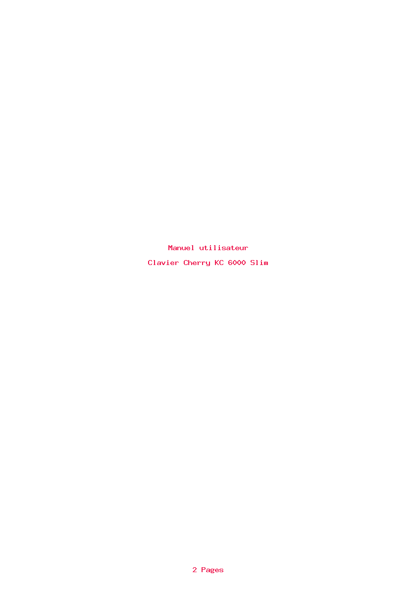 Page 1 de la notice Manuel utilisateur Cherry KC 6000 Slim