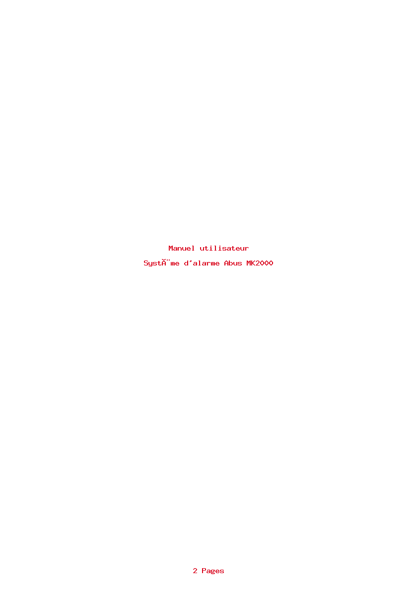 Page 1 de la notice Manuel utilisateur Abus MK2000