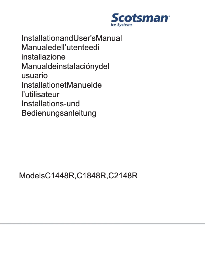 Page 1 de la notice Manuel utilisateur Scotsman Prodigy Plus C1848R