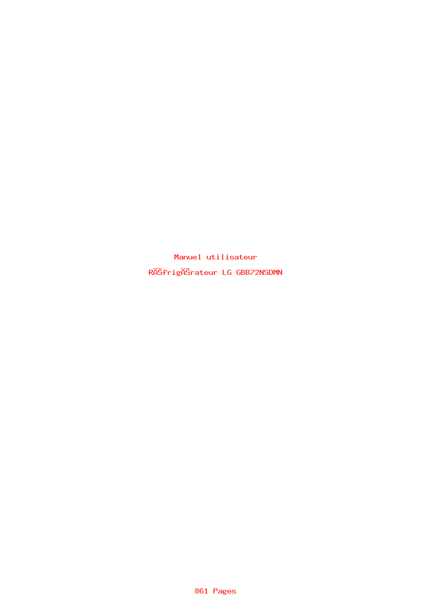 Image de la première page du manuel de l'appareil GBB72NSDMN