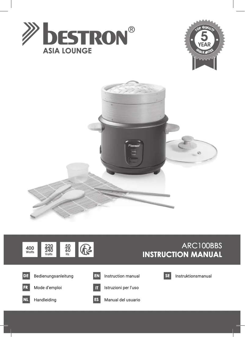 Page 1 of the manual User Manual Bestron Asia Lounge ARC100BBS