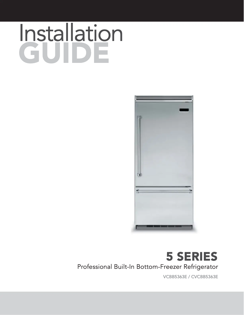 Page 1 of the manual Quick Start Guide Viking VCBB5363ERSS