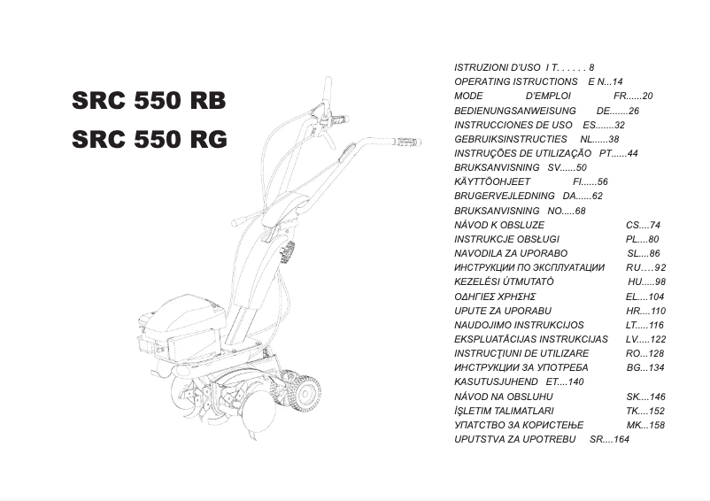 Page 1 de la notice Manuel utilisateur Stiga SRC 550 RG