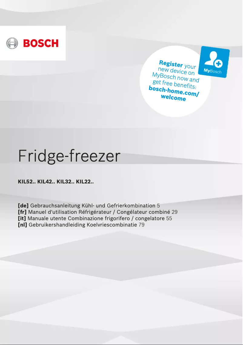 Page 1 de la notice Manuel utilisateur Bosch KIL52SDE0