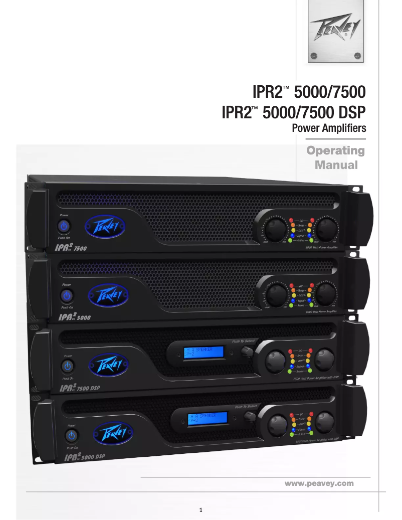 Page 1 de la notice Manuel utilisateur Peavey IPR2 7500 DSP