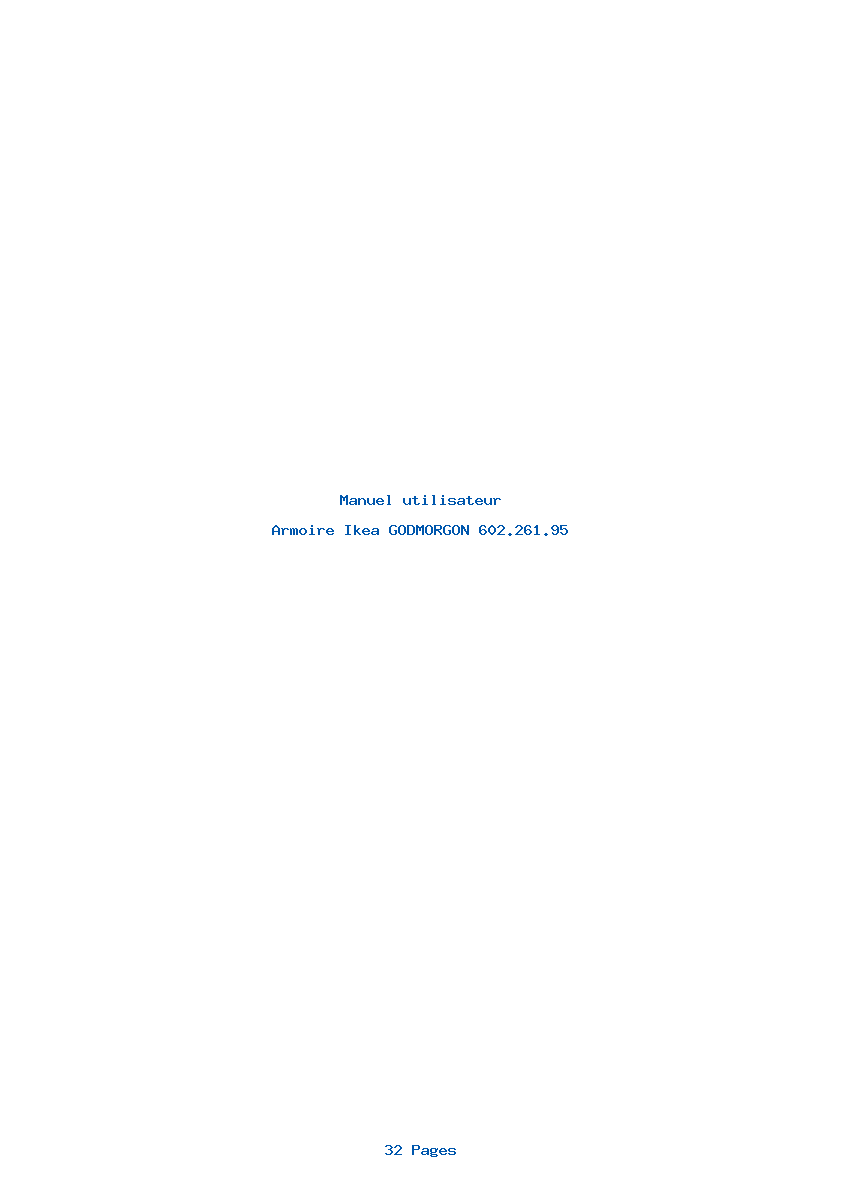Page 1 de la notice Manuel utilisateur Ikea GODMORGON 602.261.95