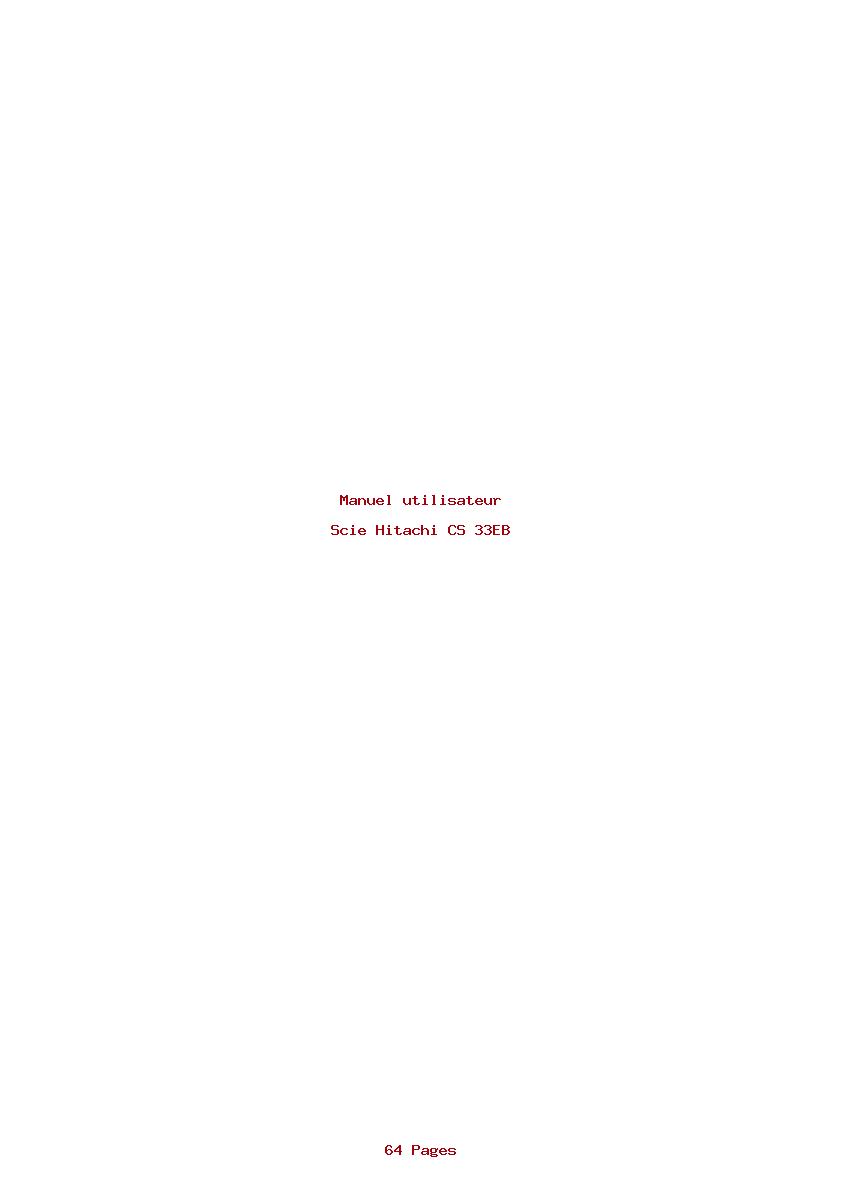 Page 1 de la notice Manuel utilisateur Hitachi CS 33EB
