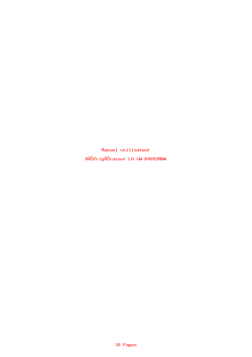 Page 1 de la notice Manuel utilisateur LG GW-B489SMQW