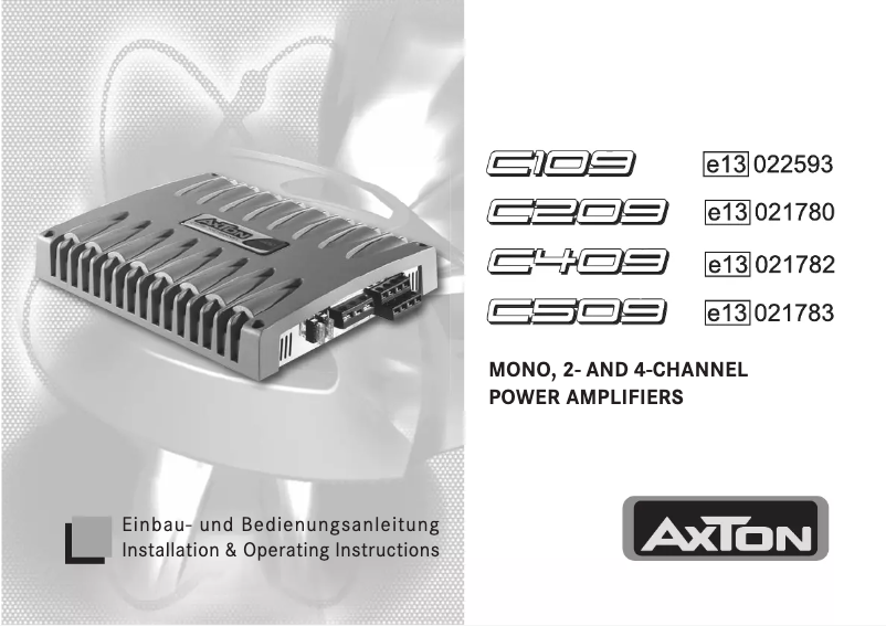 Página 1 del manual Manual de usuario Axton C209