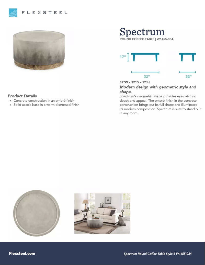 Page 1 de la notice Manuel utilisateur Flexsteel Spectrum W1455-034