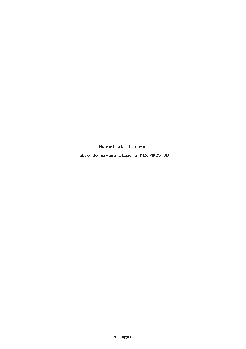 Page 1 de la notice Manuel utilisateur Stagg S MIX 4M2S UD