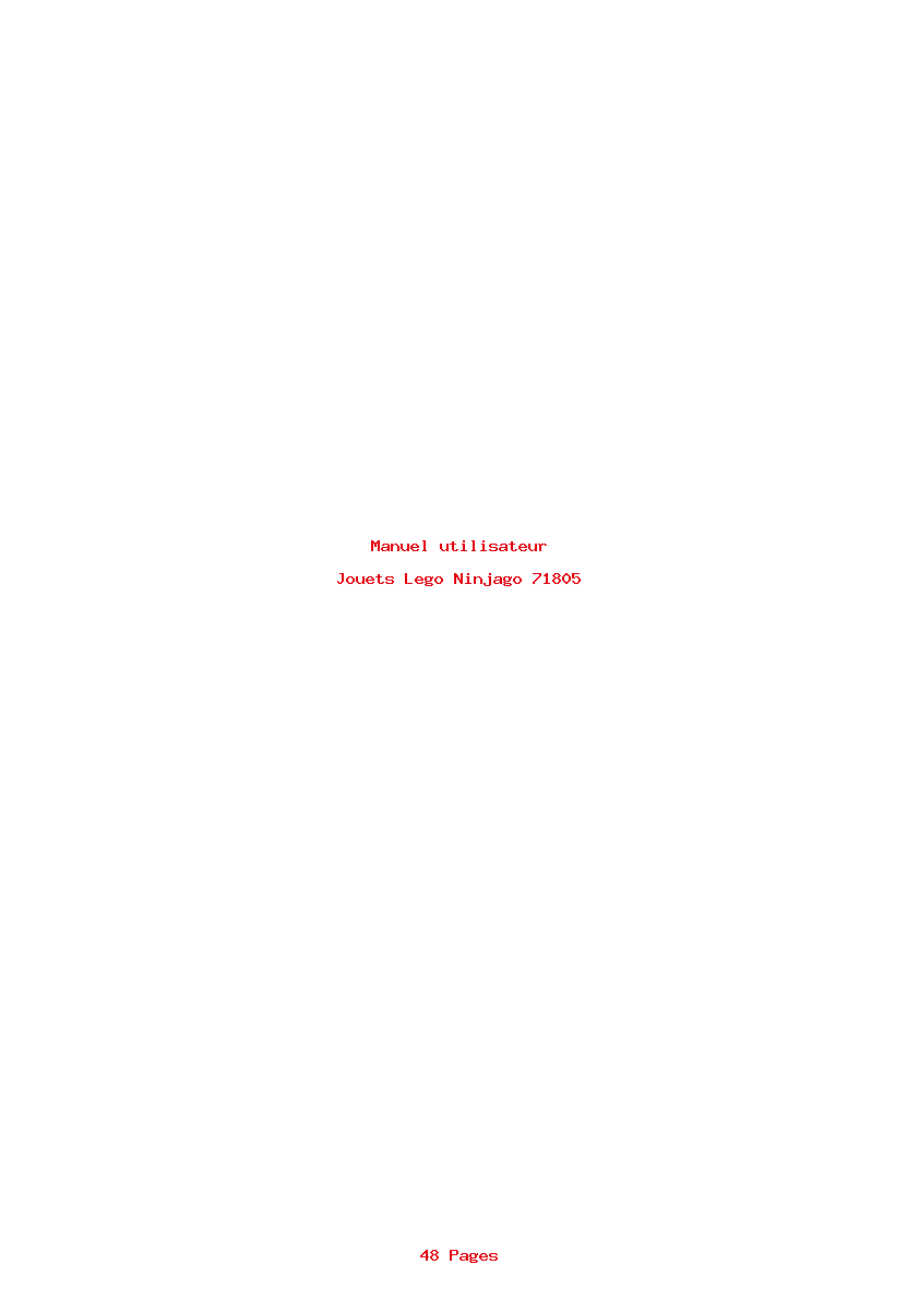 Page 1 de la notice Manuel utilisateur Lego Ninjago 71805